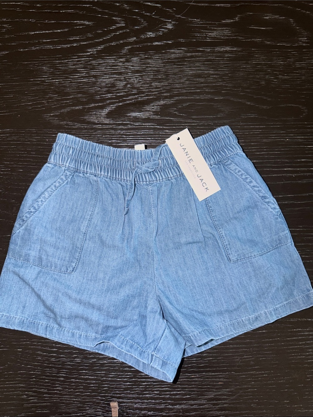 Janie and Jack Light Blue Chambray High-Waist Women’s Shorts